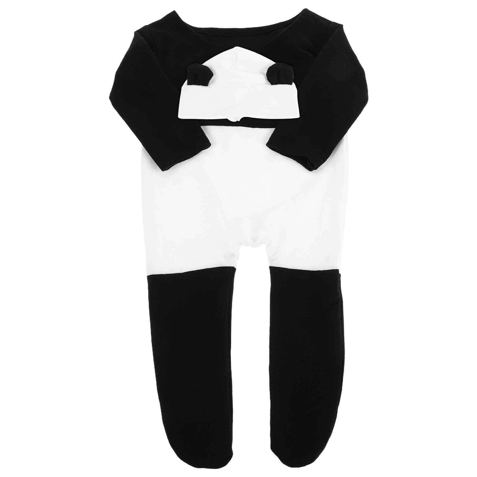 Baby Clothing Neutral - ชุดเสื้อผ้าเด็กแรกเกิด 1 ชุด ชุดบอดี้สูทมีเท้าพร้อมหมวก เหมาะสำหรับถ่ายภาพทารก ชุดสำหรับไปโรงพยาบาล