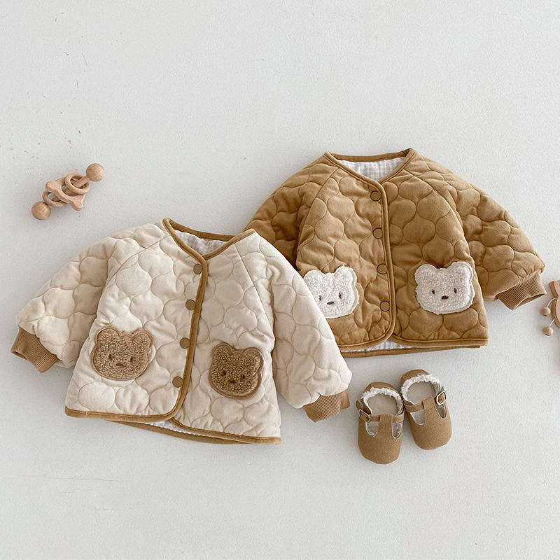 Baby Clothing Winter - เสื้อผ้าเด็กฤดูหนาวปี 2025 ลายหมีน่ารัก เสื้อแจ็คเก็ตสองด้านสำหรับเด็กชายและเด็กหญิง เสื้อผ้าแฟชั่นเด็ก เสื้อแจ็คเก็ตบุนวมสำหรับฤดูใบไม้ร่วง