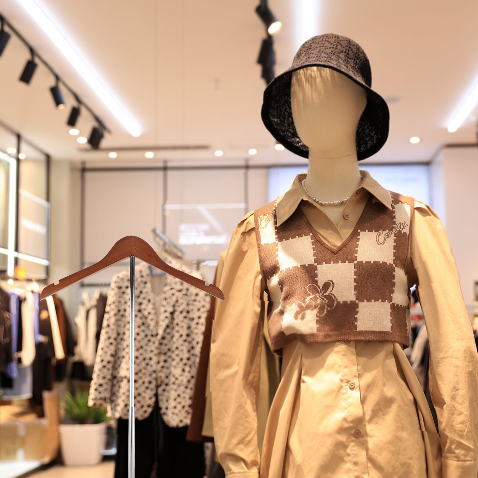 Baby Clothing Display Stand - ขาตั้งโชว์เสื้อยืด ราวแขวนเสื้อผ้าสำหรับผู้หญิง ปรับความสูงได้ ราวแขวนเสื้อสำหรับร้านค้า ที่แขวนเสื้อ