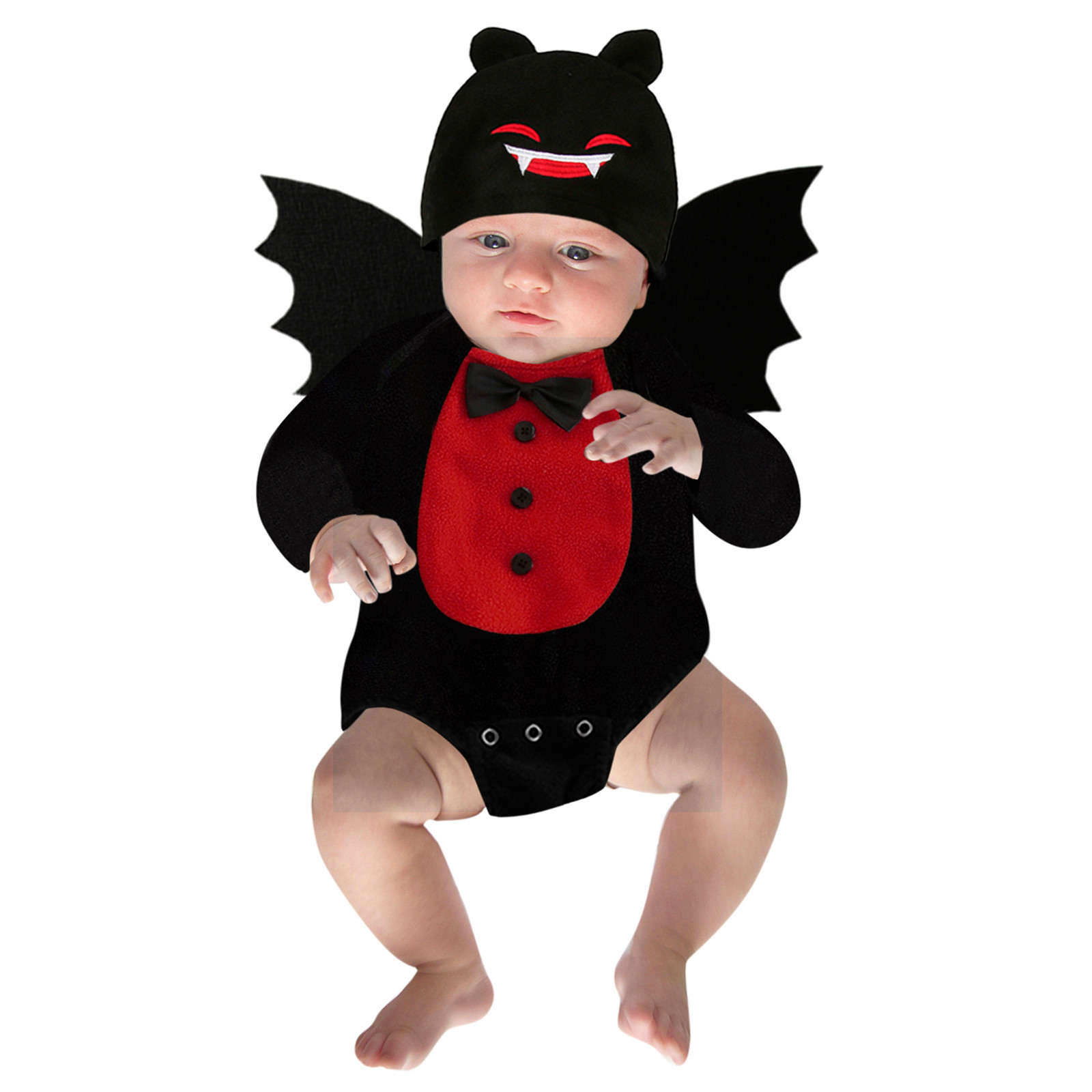 Baby Clothing - Umorden เด็กทารกเด็กหญิงฮาโลวีนค้างคาวเครื่องแต่งกาย Romper บอดี้สูทปีกหมวก 3 ชิ้นชุดขนแกะปีศาจเครื่องแต่งกายแวมไพร์