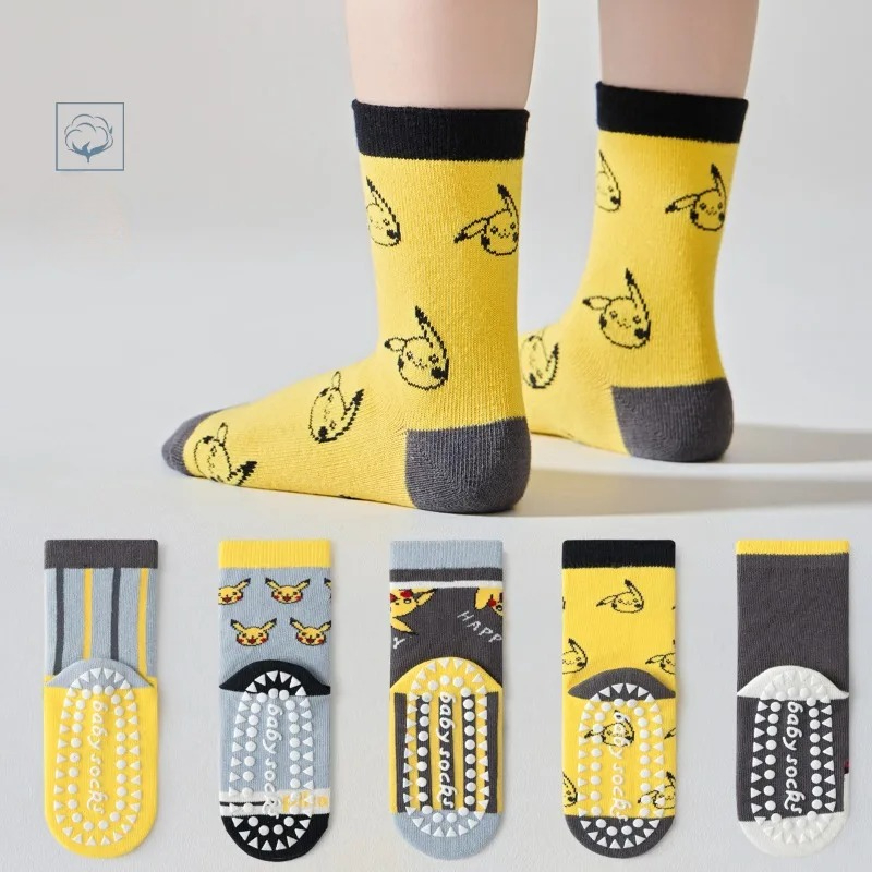 Baby Clothing Winter - ถุงเท้าเด็ก 5 คู่ ลายการ์ตูนอนิเมะ สำหรับเด็กเล็ก ถุงเท้ากันลื่นสำหรับเด็กผู้หญิงและเด็กผู้ชาย