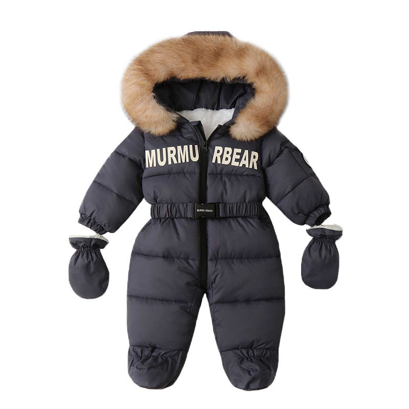 Baby Clothing Winter - จั๊มสูททารกแรกเกิดฤดูหนาวเสื้อผ้าเด็กแบบหนาผ้ากำมะหยี่อบอุ่่นพร้อมถุงมือเสื้อผ้ากันหนาวสำหรับเด็กทารก