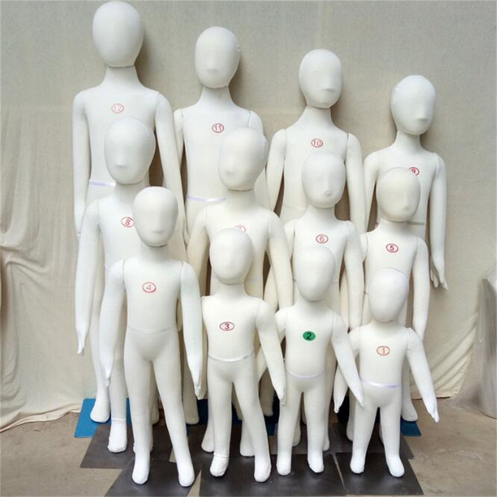 Baby Clothing Display Stand - หุ่นจำลองมือเด็กแบบเต็มตัว, ผ้าฝ้ายสำหรับโชว์รูปร่าง, ผ้าที่ยืดหยุ่นได้, ฐานเหล็ก, E046, 1-4