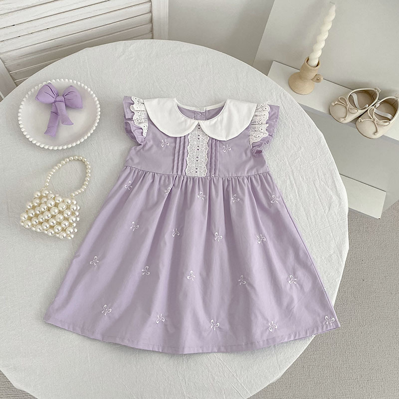 ชุดเดรสเด็กผู้หญิงลายปักผ้าฝ้า - Baby Clothing Line บทวิจารณ์และราคา