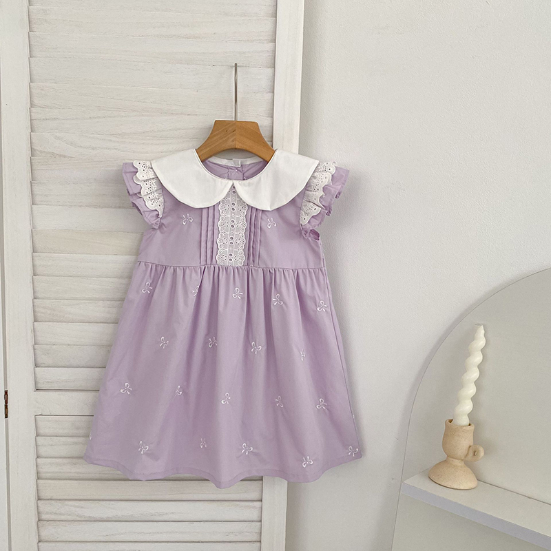 ชุดเดรสเด็กผู้หญิงลายปักผ้าฝ้า - Baby Clothing Line บทวิจารณ์และราคา