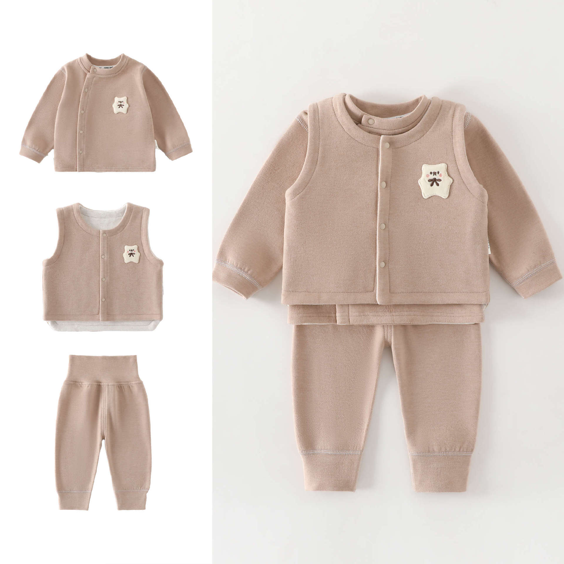 ชุดเสื้อกั๊ก+เสื้อแขนยาว+กางเก - Baby Clothing High Quality บทวิจารณ์และราคา